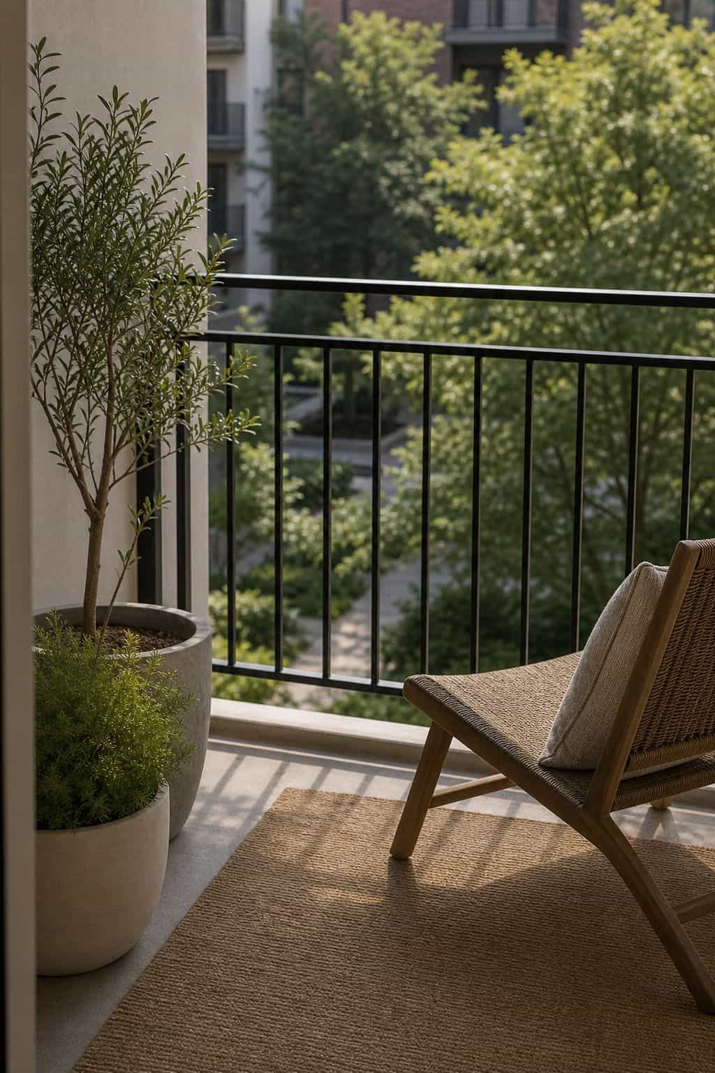 Frame a Calm View small apartment idea for Top 18 Zen Porch Home Decor Ideas for Apartments and Small Outdoor Spaces.