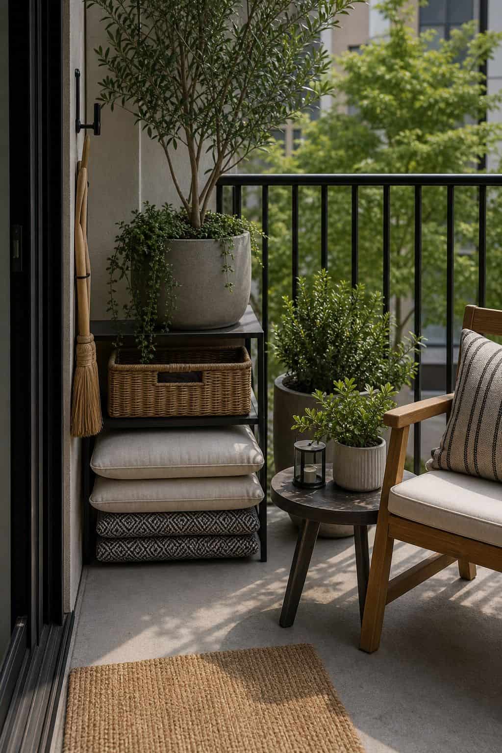 Keep the Porch Tidy and Maintained small apartment idea for Top 18 Zen Porch Home Decor Ideas for Apartments and Small Outdoor Spaces.