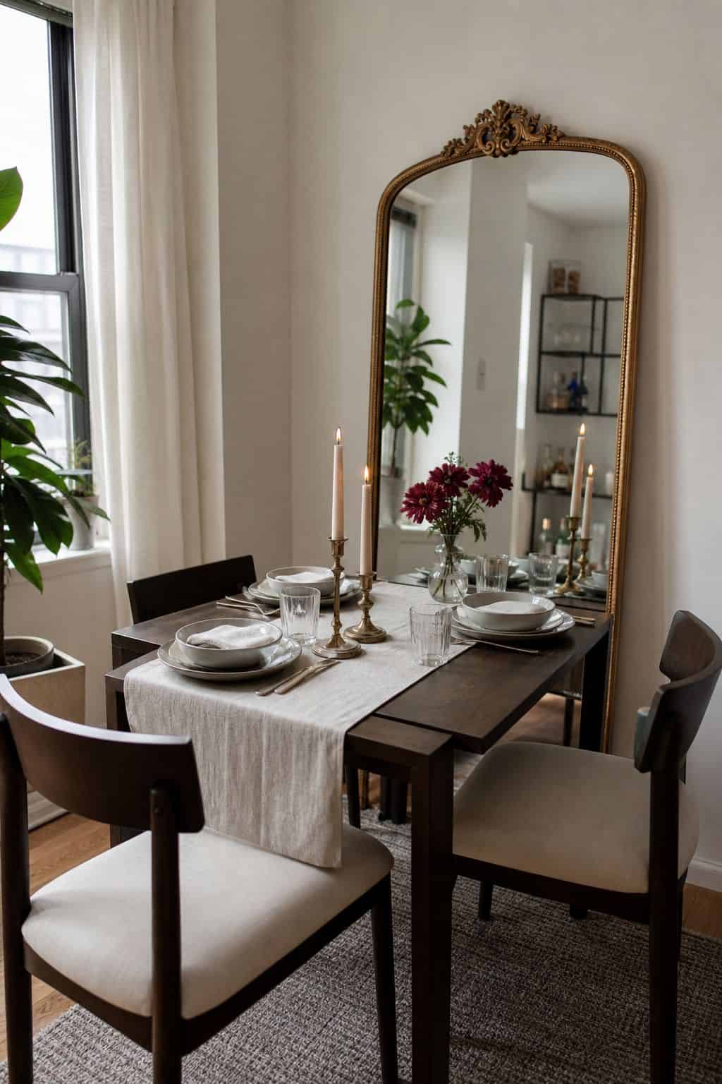 Formal Dining Room dining room mirror idea for a small apartment