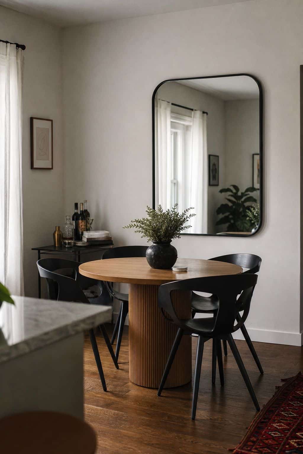 Modern Dining Room dining room mirror idea for a small apartment