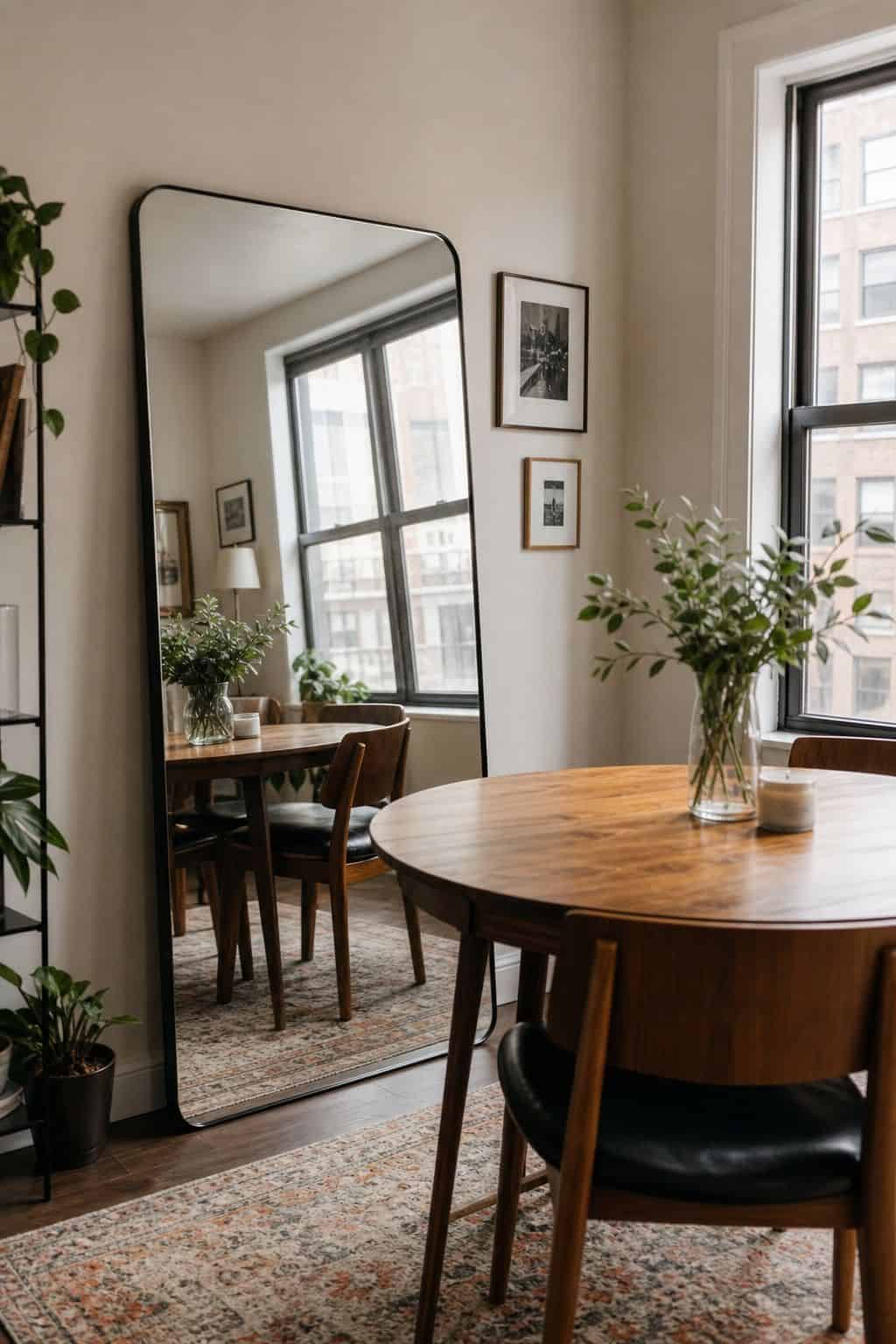 Opposite the Dining Table dining room mirror idea for a small apartment