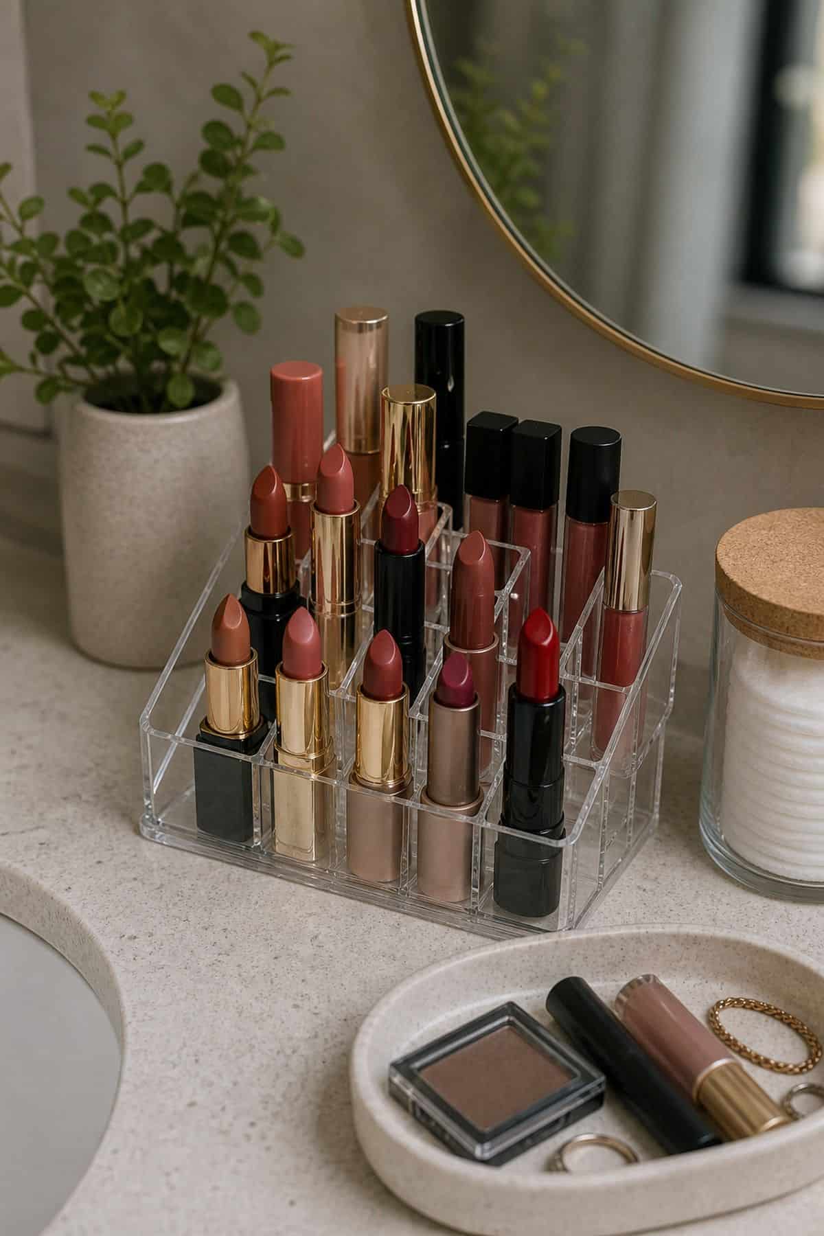 Lipstick Stand for small apartment bathroom counter organization