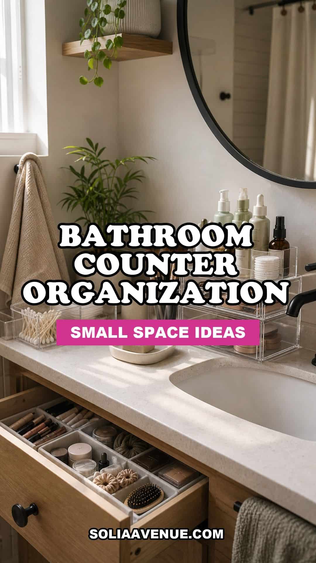 Bathroom counter organization ideas for small apartments