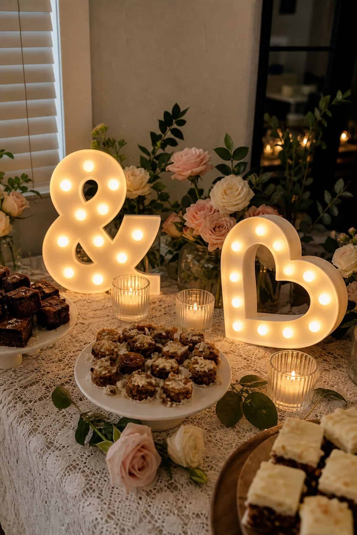 Budget wedding decor idea with led marquee letter lights 10-inch
