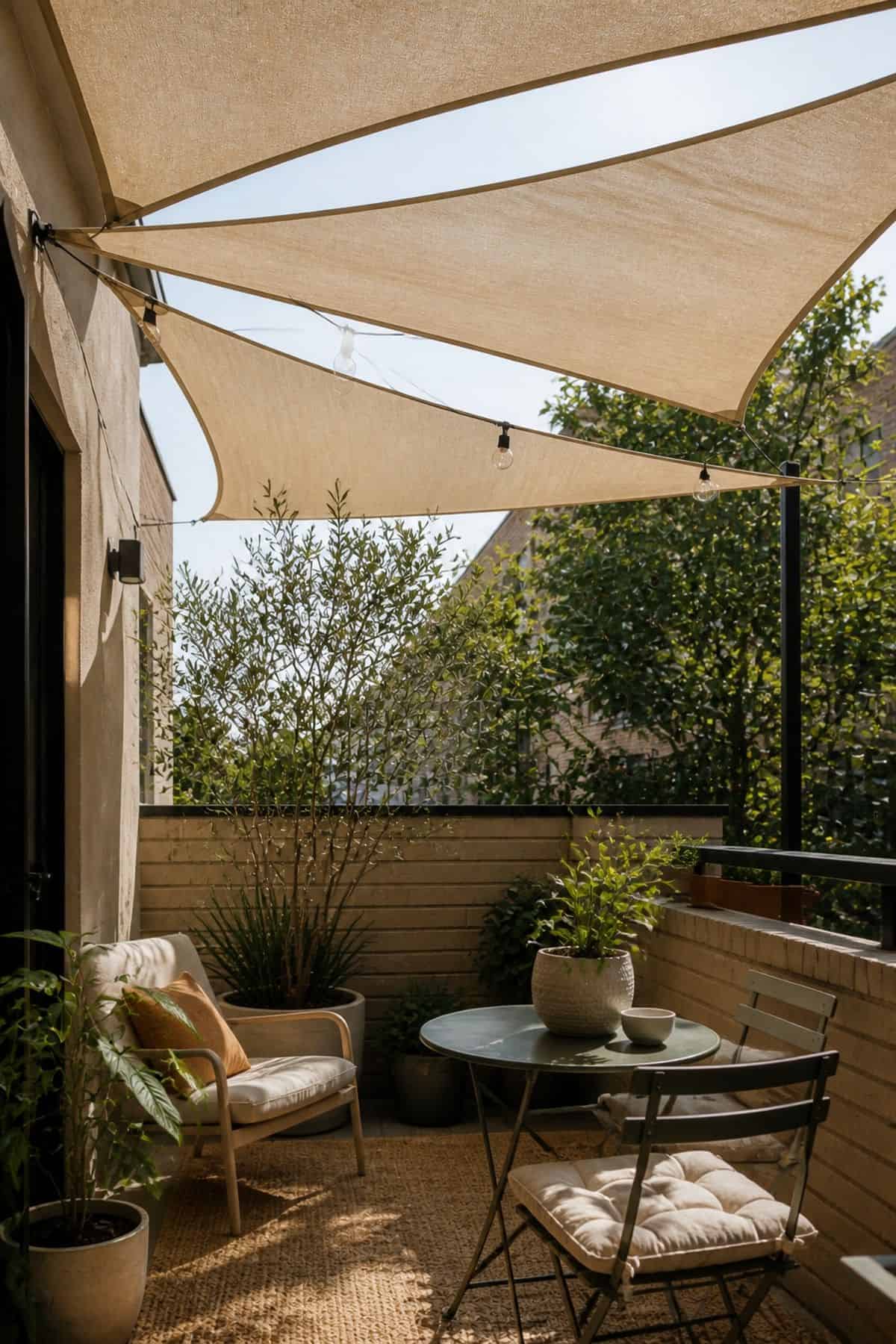 Install a pergola with retractable fabric for adjustable shade covered outdoor patio idea