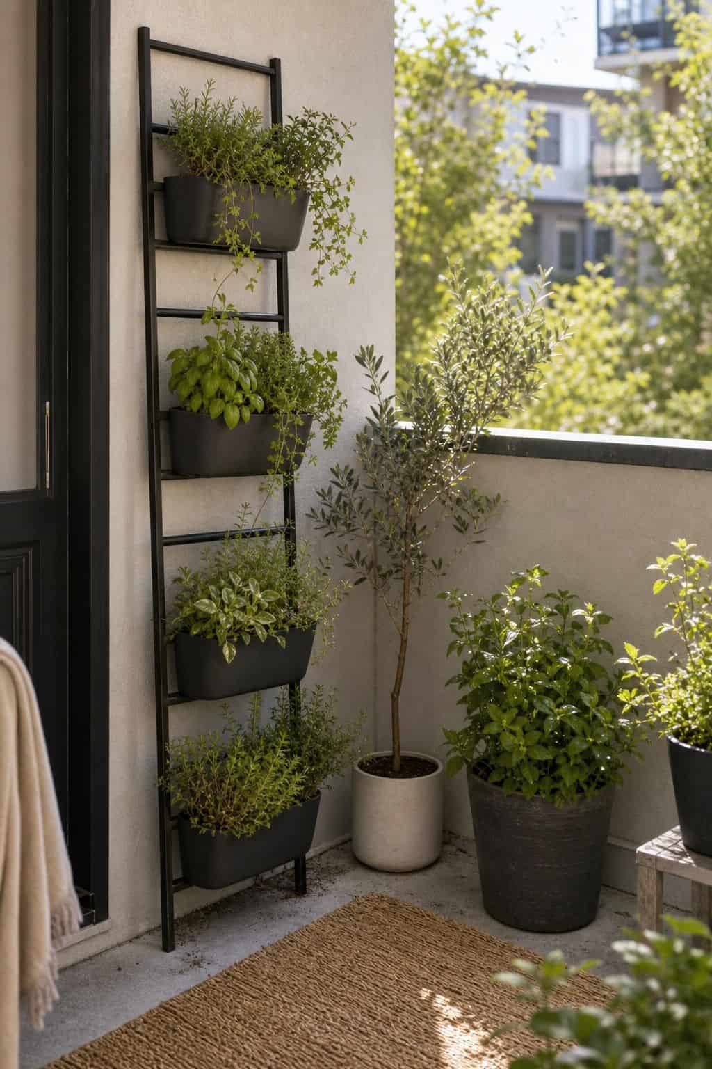 Add a small vertical garden or living wall front porch garden idea