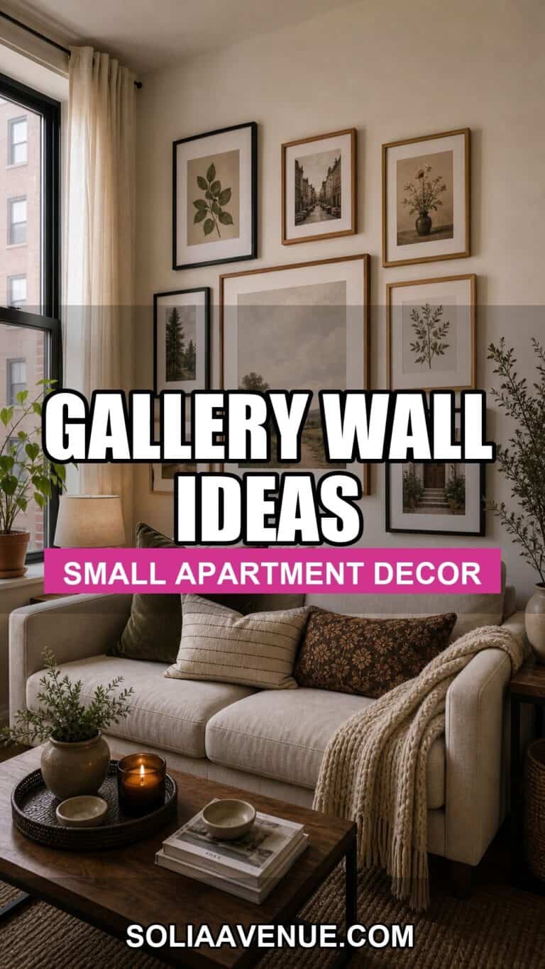 Gallery wall above couch decor ideas for small apartments