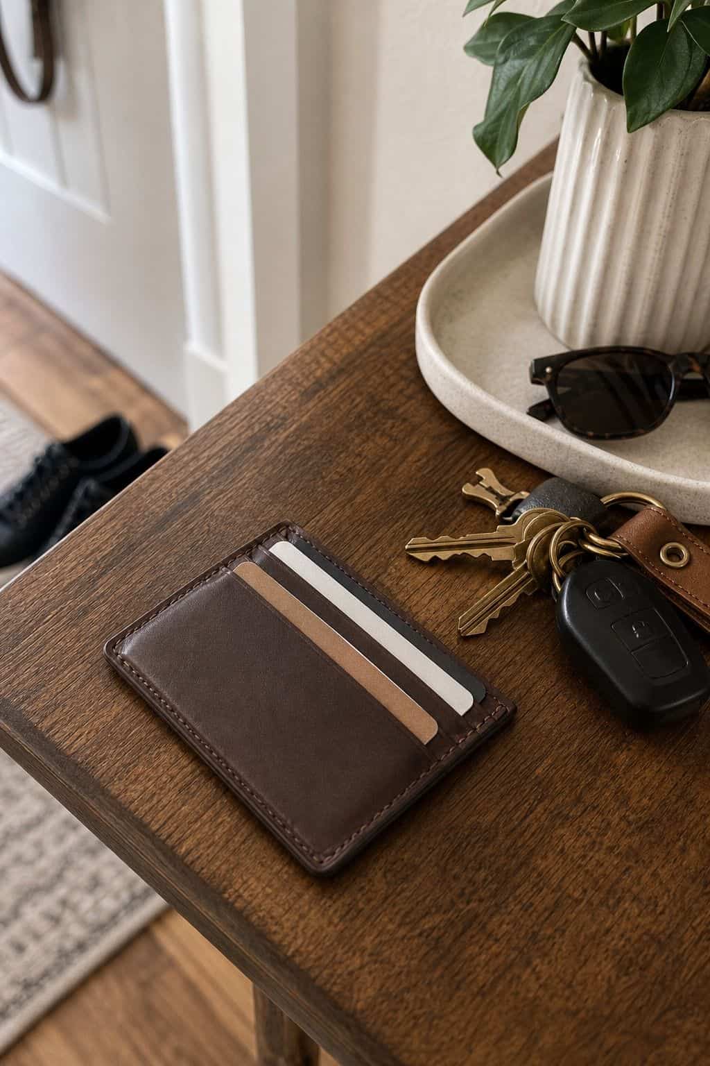 Slim Leather Wallet for Card-Only Carry graduation gift idea for boys