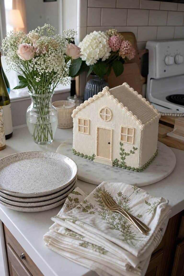 Bake a House-Shaped Cake housewarming cake idea