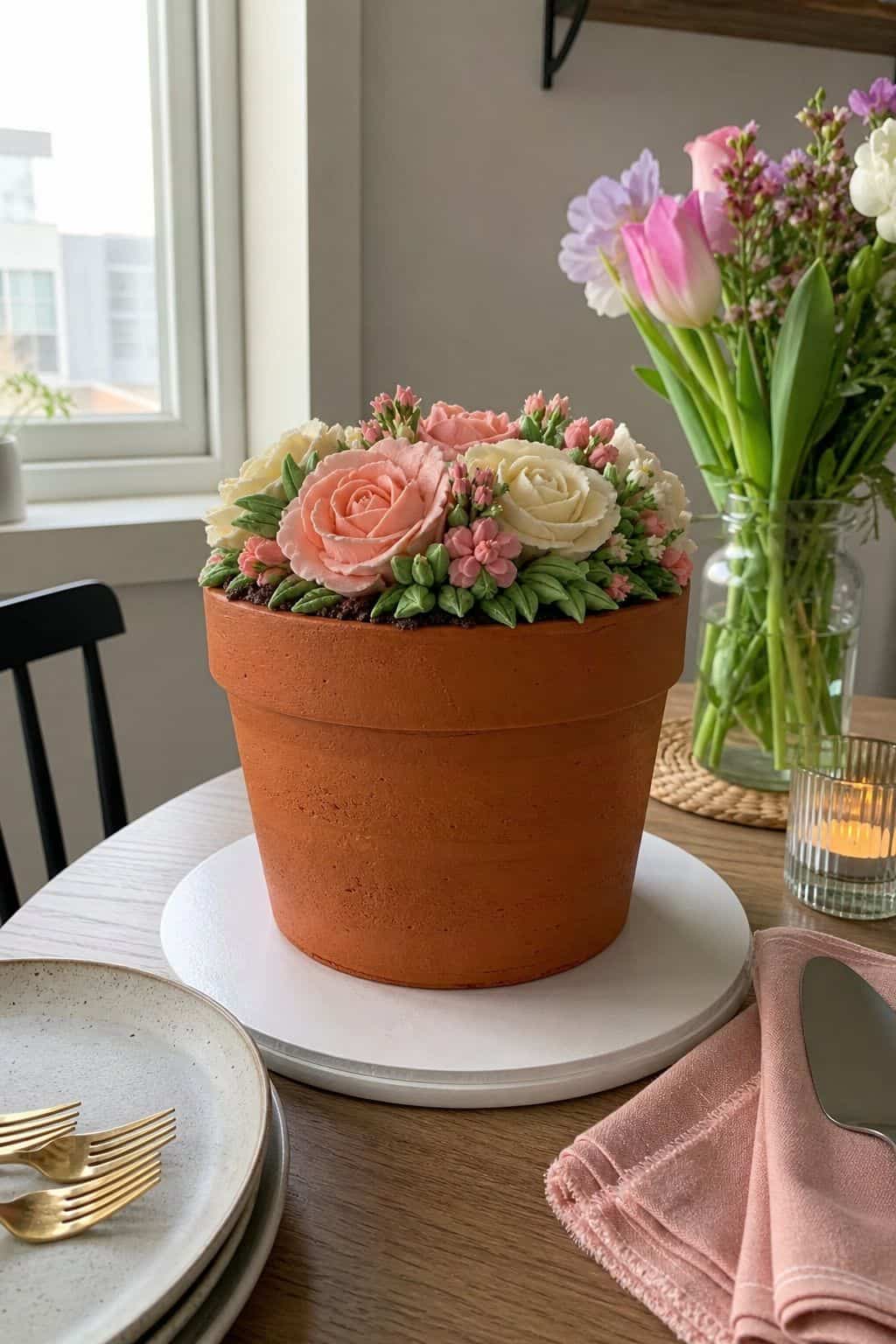 Try a Flower-Pot Cake housewarming cake idea