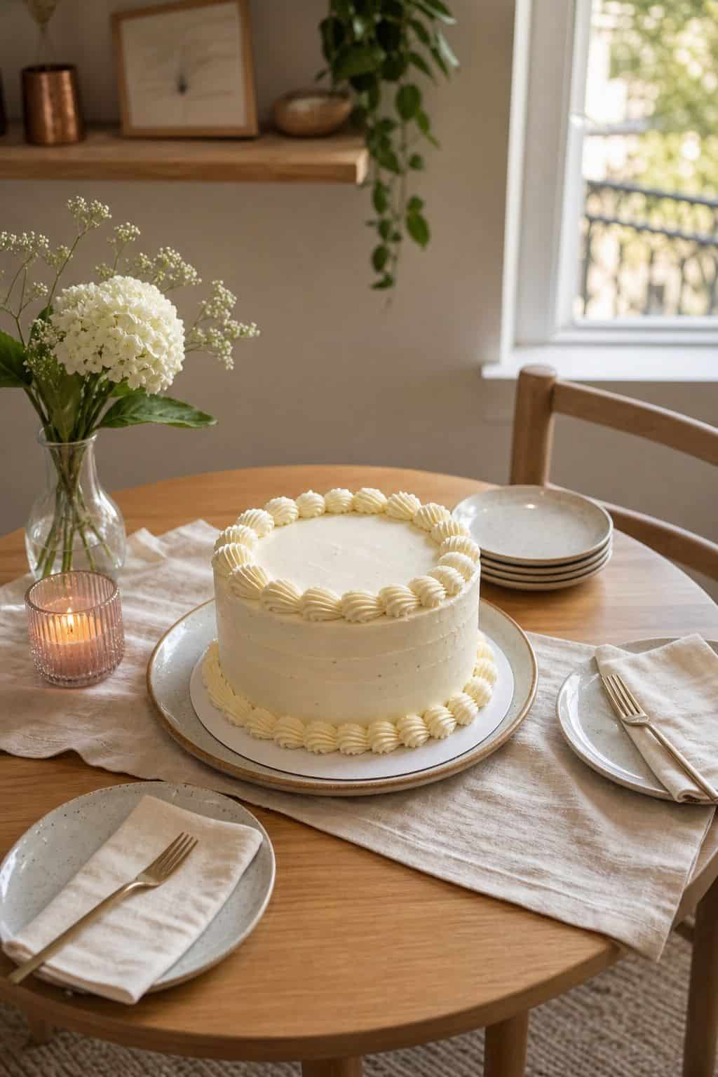 Keep It Minimalist Buttercream housewarming cake idea