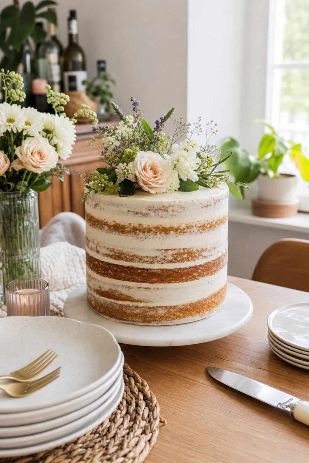 Make a Naked or Semi-Naked Cake housewarming cake idea