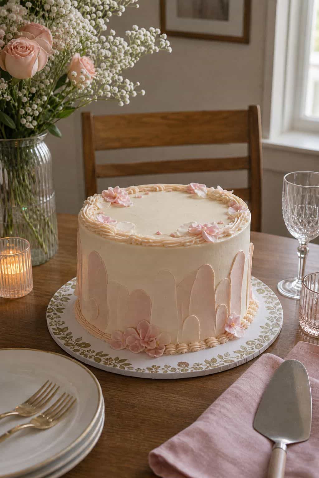 Use a Decorated Cake Board housewarming cake idea