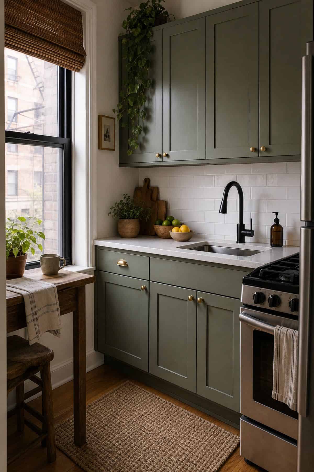 Sage Green kitchen cabinet color idea