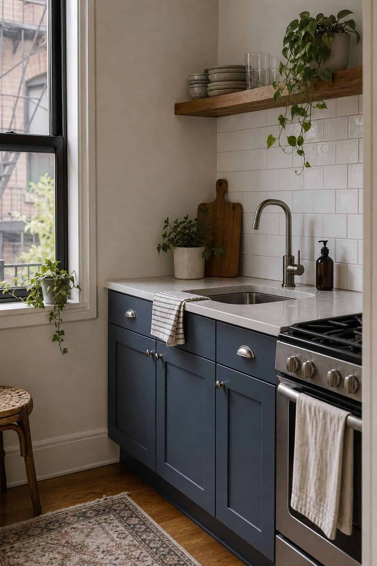 Slate Blue kitchen cabinet color idea