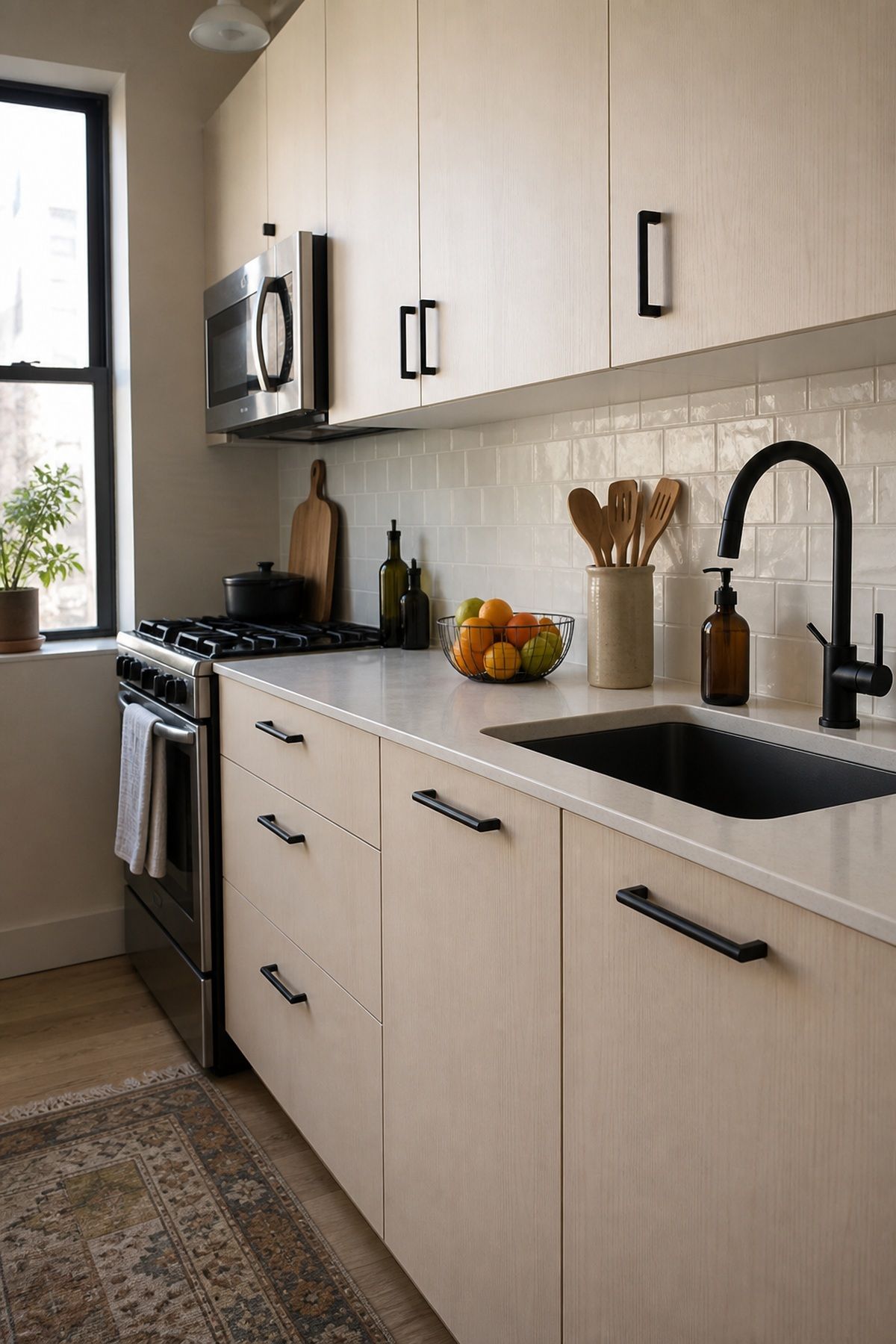 Two-Tone (White Upper, Color Lower) kitchen cabinet color idea