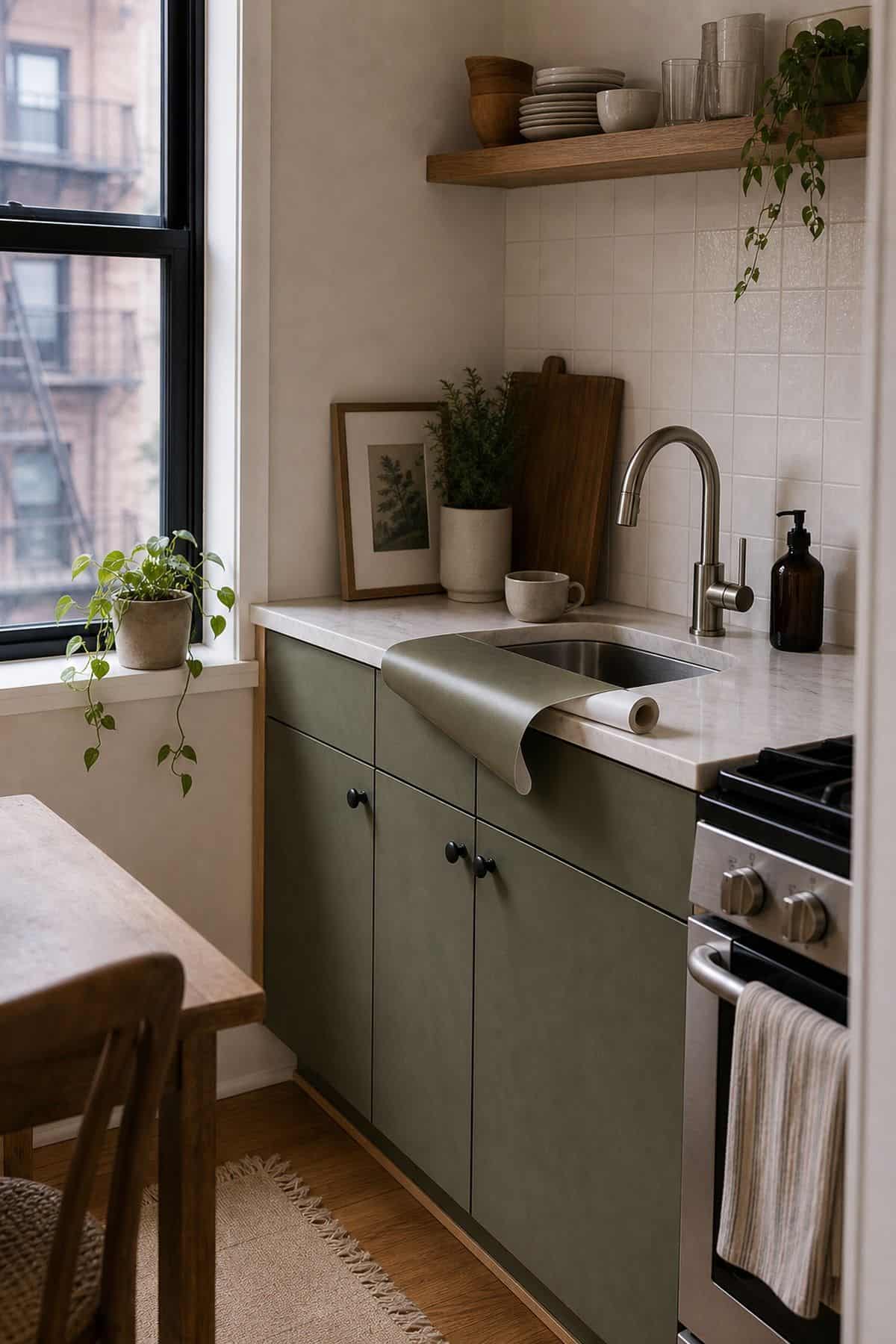 Adhesive Cabinet Film kitchen cabinet color idea