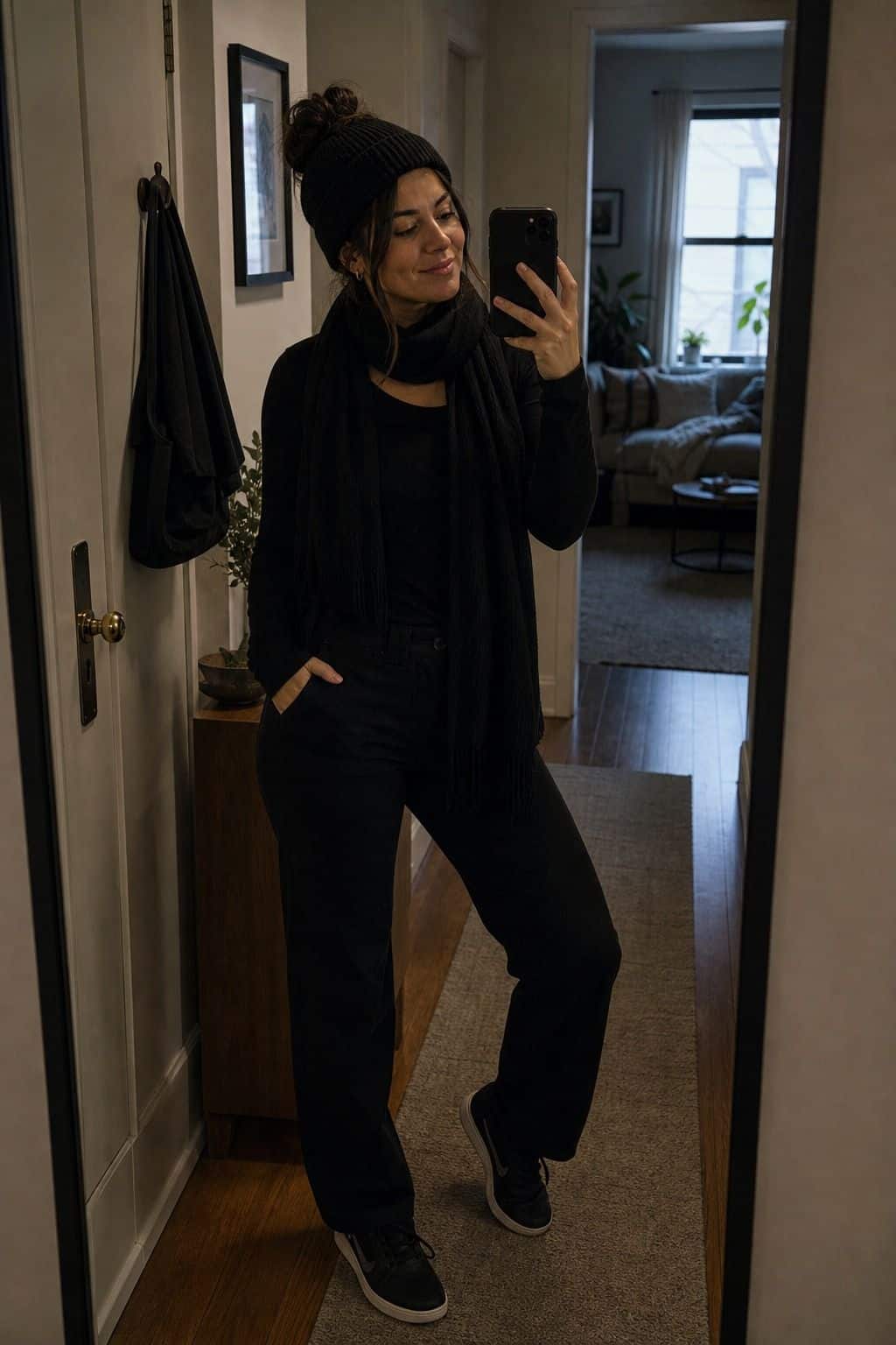 A Shadow or Person in Stealth Mode last minute Halloween costume idea in a small apartment