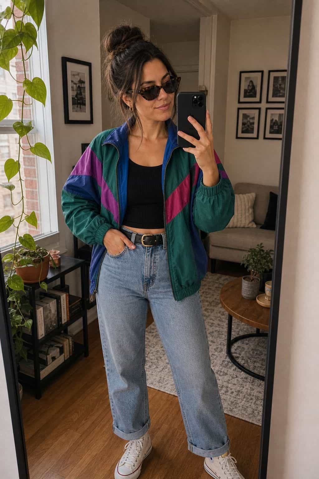 A Decade Character From a Quick Thrift Run last minute Halloween costume idea in a small apartment