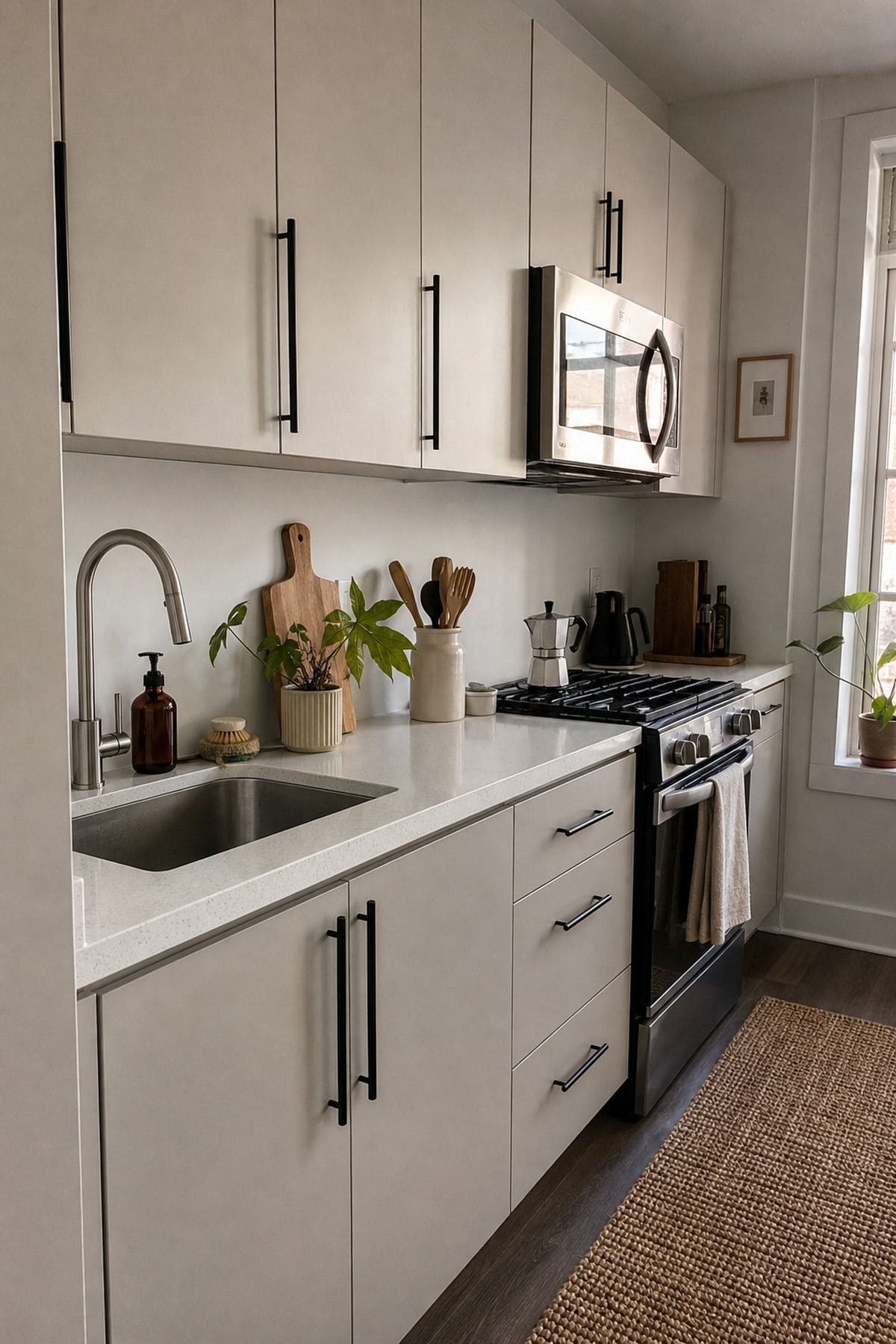Vertical Strip Pulls modern kitchen cabinet design idea