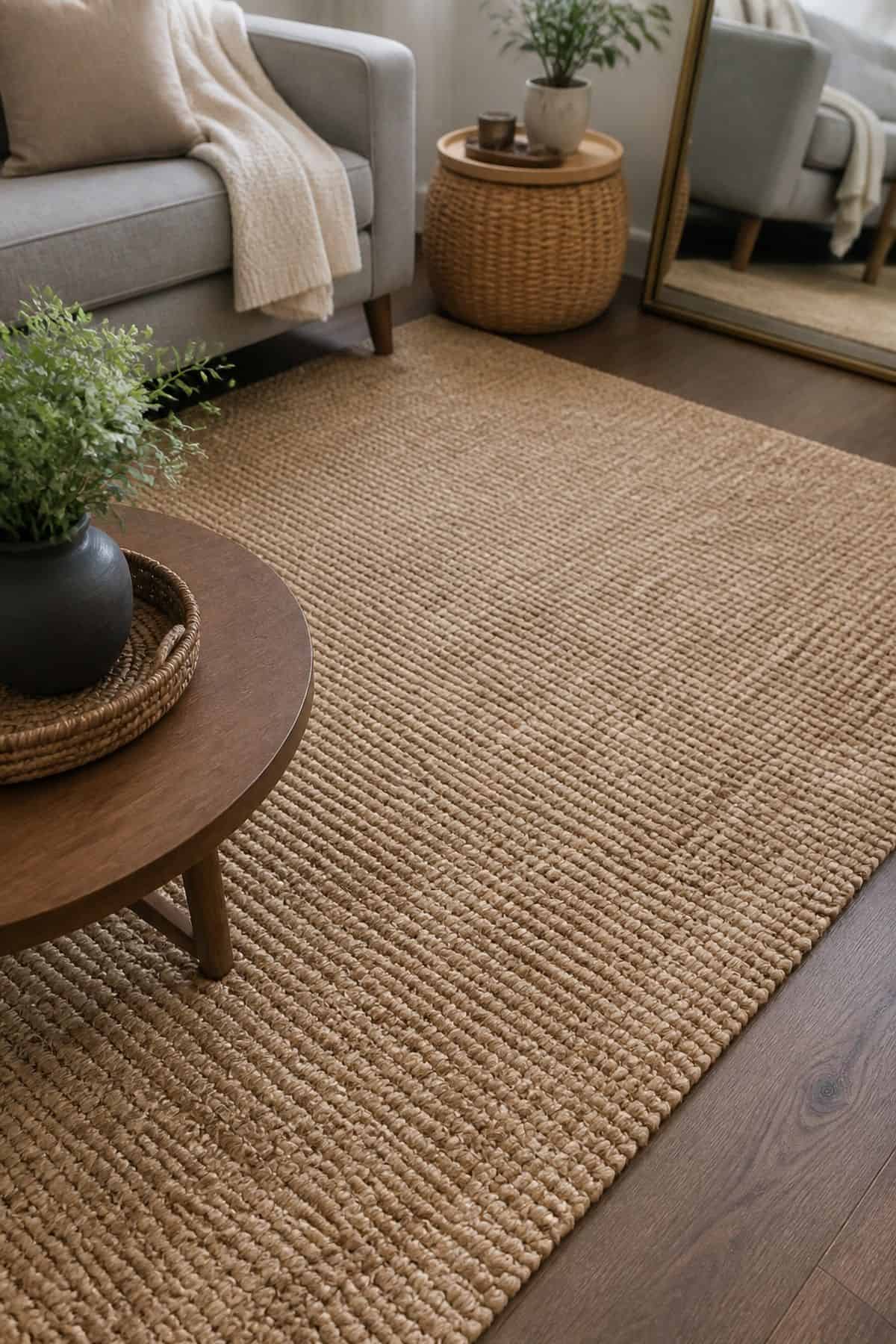 Jute Area Rug 8x10 neutral home decor idea