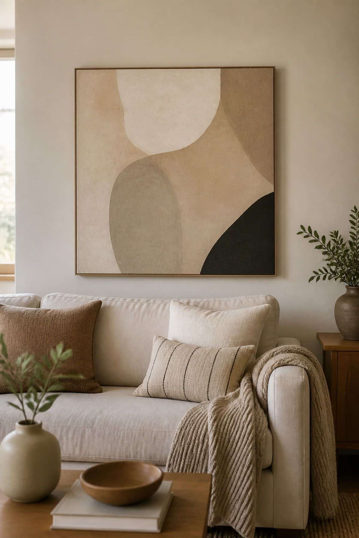 Neutral Abstract Canvas Print neutral home decor idea