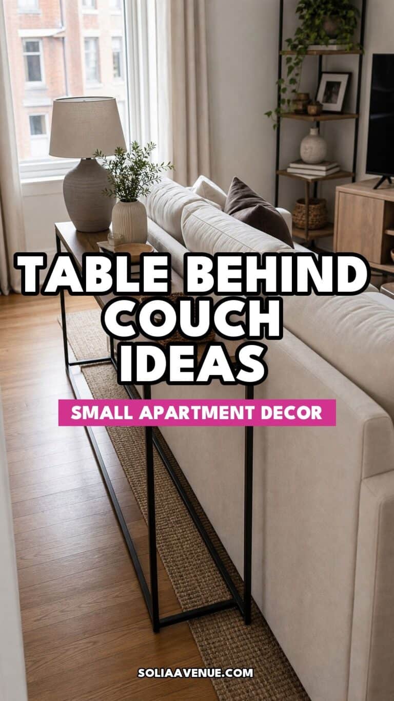 Table behind couch decor ideas for small apartment living rooms